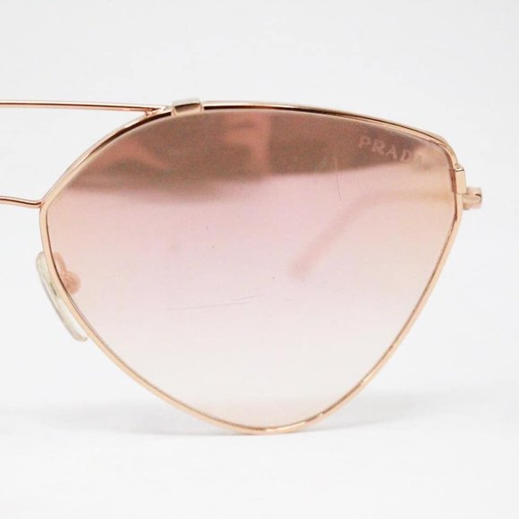 PRADA #38001 Gold & Pink Mirrored Aviator Sunglasses main image 6